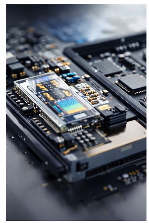 Close-up of hybrid computing hardware module